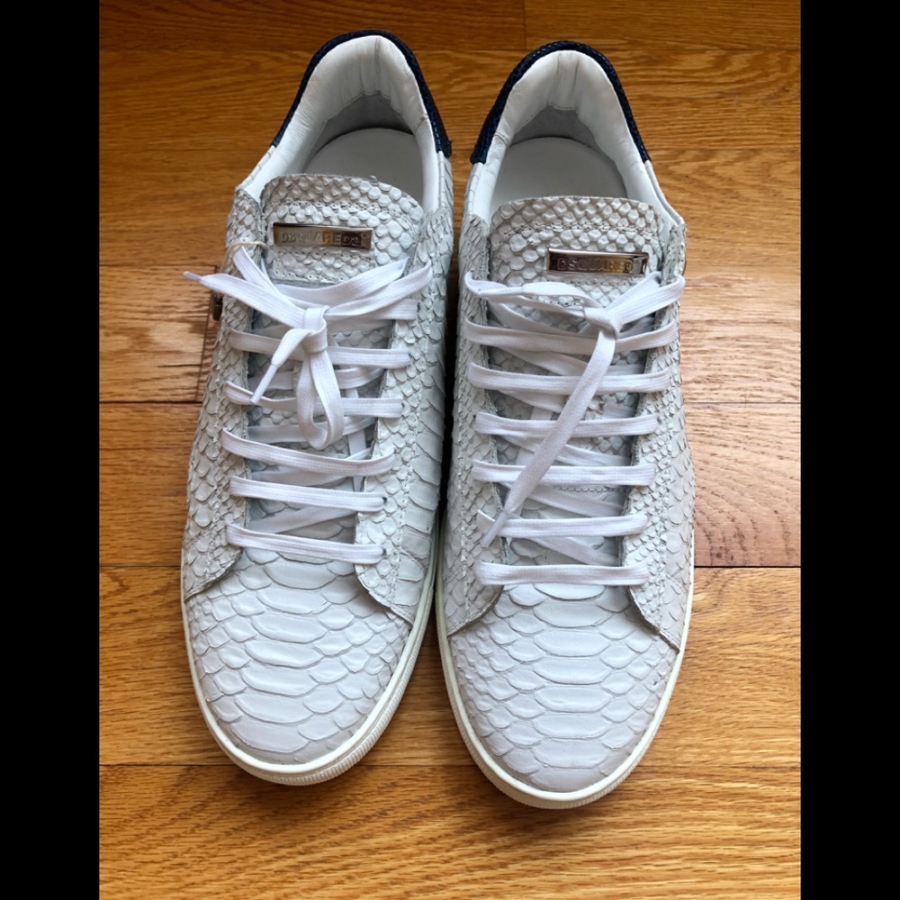 White/ blue crocodile leather Dsquared2